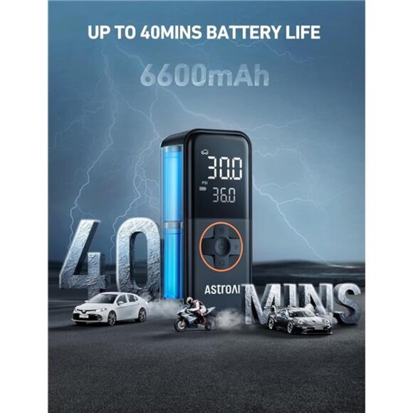 Tire Inflator Portable Air Compressor, 150PSI Portable Air Pump for Car Tires - Picture 4 of 7